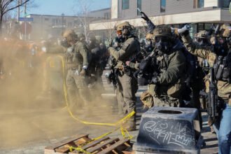 Scene of a shooting involving federal immigration agents in Minneapolis