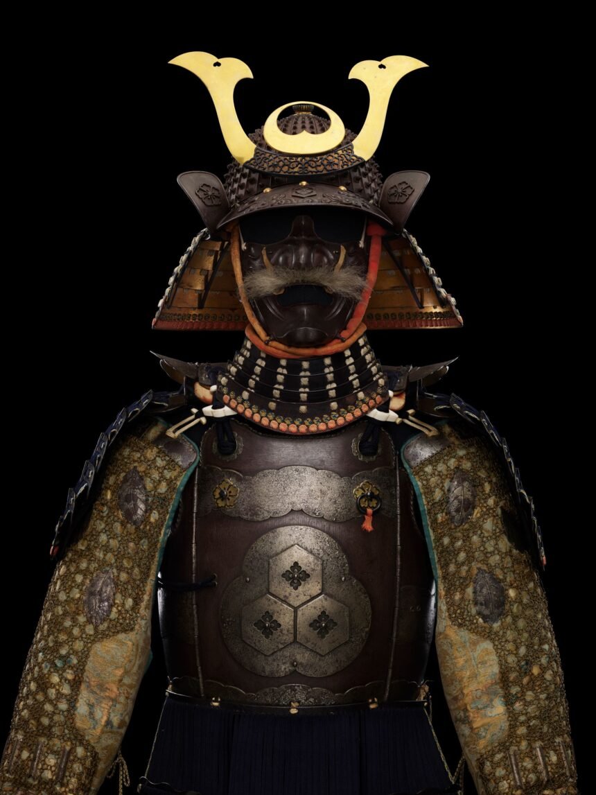 1-Suit-of-armour-with-bullet-proof-cuirass-embossed-with-crest-16001700-Japan-The-Trustees-of-the