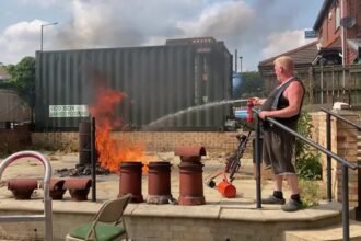Moment-drug-dealer-who-rigged-house-with-Home-Alone-style-booby-traps-tests-out-flamethrower