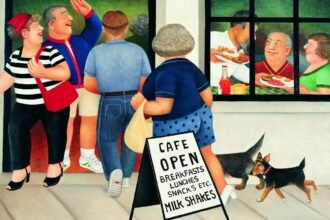 Beryl-Cook_Breakfast-at-Elviras_1996_Courtesy-of-ourberylcookdotcom_Copyright-John-Cook